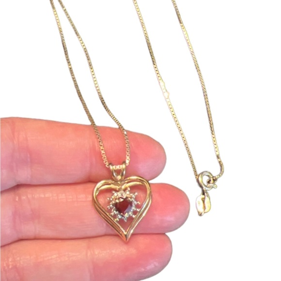 Italian Vintage Janecraft Gold over 925 sterling,  heart Pendant sterling 925 - Picture 1 of 4